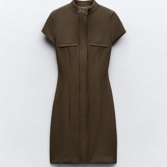 ZARA POCKET MINI DRESS - Picture 1 of 5